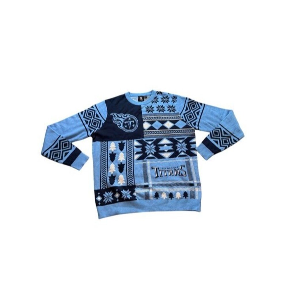 Tennessee Titans NFL Ugly Christmas Sweater Mens Size XL Blue Holiday Football